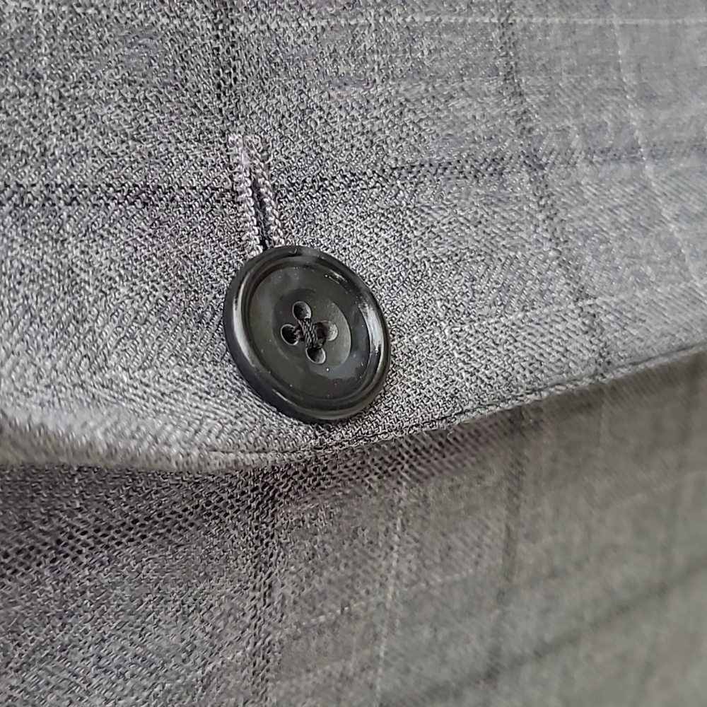HICKEY FREEMAN Beacon Grey Plaid Worsted Wool Silk Blend‎ 38 R Sport Coat Blazer - Picture 4 of 10
